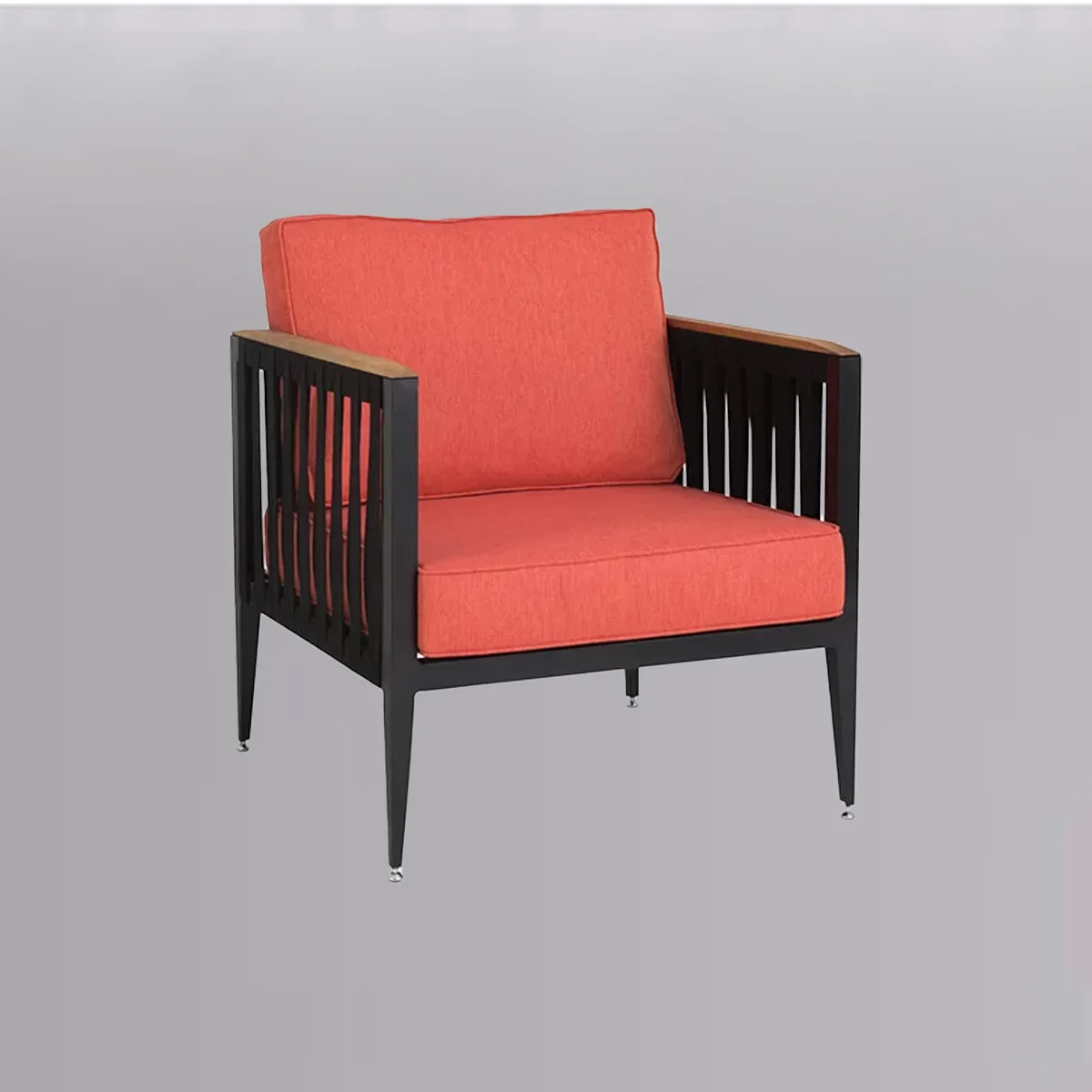The Sofa & Chair Company Bespoke Bench inMonsieur Baudelaire Terracotta & Natural Oak Finish?>