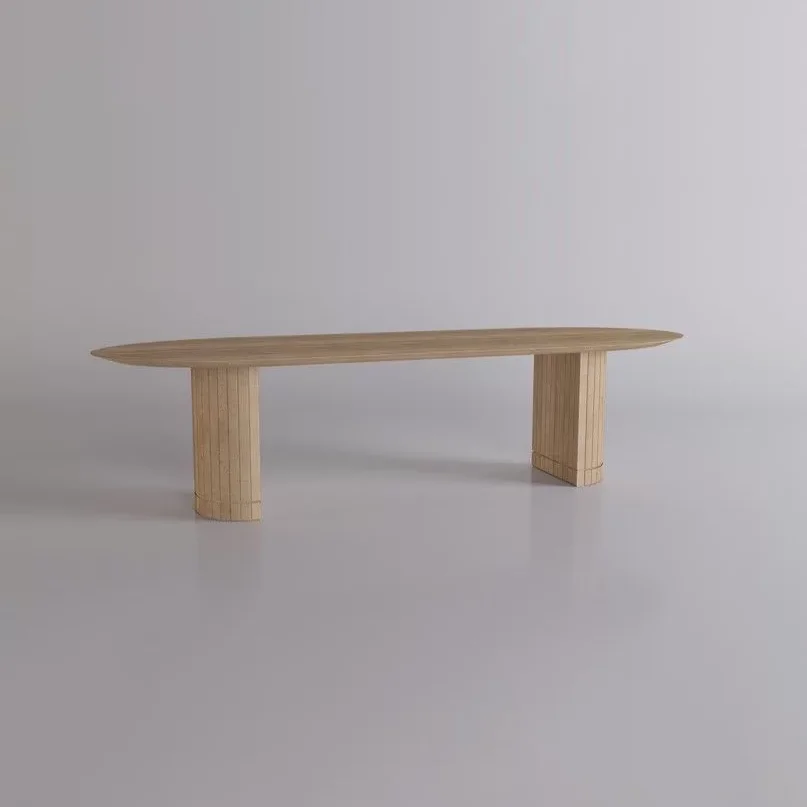 The Sofa & Chair Company Bespoke Bench inMonsieur Baudelaire Terracotta & Natural Oak Finish?>