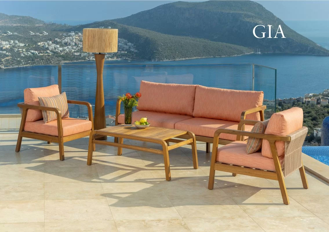 The Sofa & Chair Company Bespoke Bench inMonsieur Baudelaire Terracotta & Natural Oak Finish?>