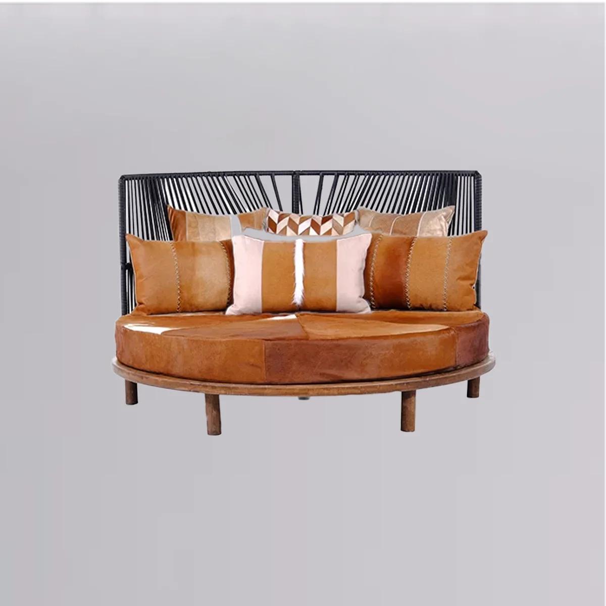The Sofa & Chair Company Bespoke Bench inMonsieur Baudelaire Terracotta & Natural Oak Finish?>