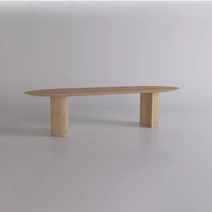 The Sofa & Chair Company Bespoke Bench inMonsieur Baudelaire Terracotta & Natural Oak Finish?>